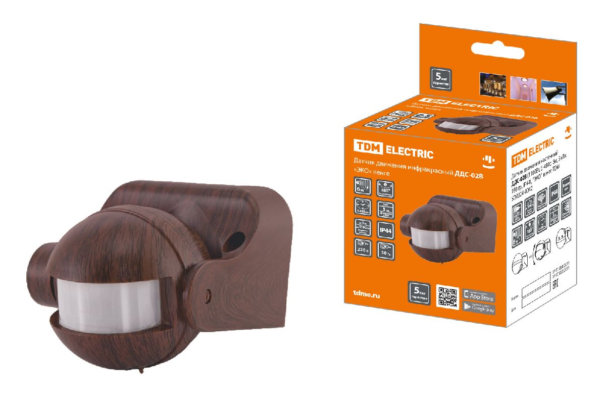 Датчик движения инфракрасный TDM Electric Эко ДДС-02В SQ0324-0042