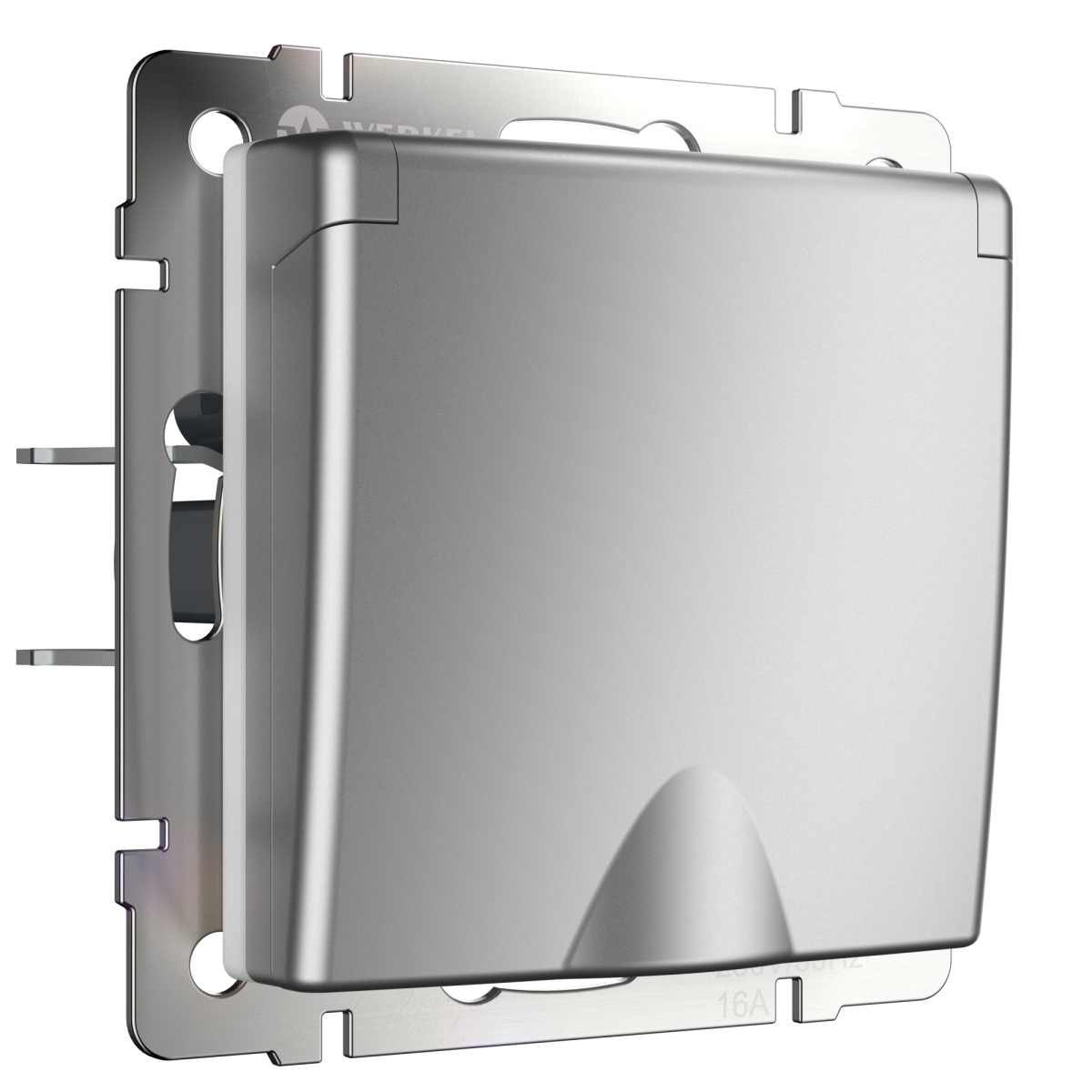 Розетка влагозащ. с зазем. с защит. крышкой и шторками Werkel (серебряный) W1171206 4690389157738 a050885