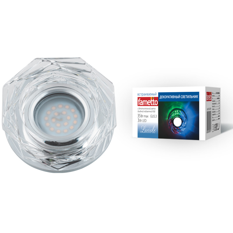 Встраиваемый светильник Fametto Luciole DLS-L122 GU5.3 GLASSY/CLEAR/RGB UL-00000371 Встраиваемый светильник Fametto Luciole DLS-L122 GU5.3 GLASSY/CLEAR/RGB UL-00000371