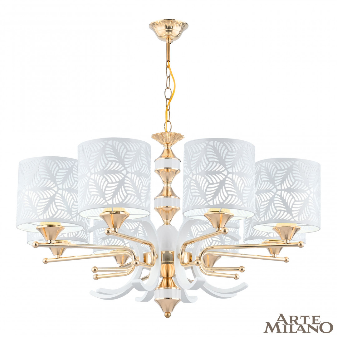 Подвесная люстра Arte Milano Florentia-2097 302097/8 Wh/Gd Подвесная люстра Arte Milano Florentia-2097 302097/8 Wh/Gd