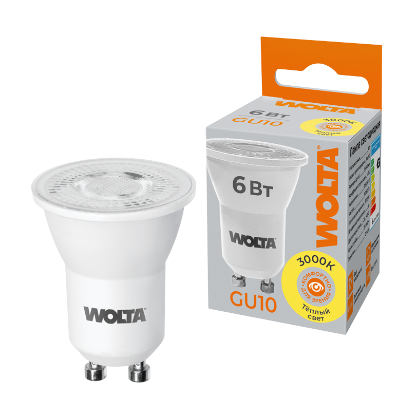 Светодиодная лампа WOLTA MR11 6Вт 3000K матовая WSTD-JCDR-MR11-6W3KGU10-L