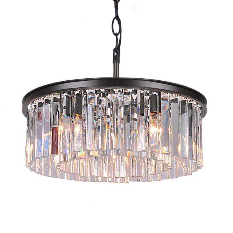Подвесная люстра Delight Collection 1920s Odeon KR0387P-6B/P black/clear