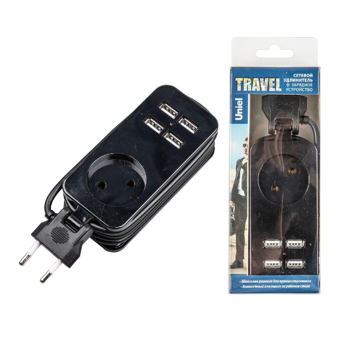 Удлинитель Uniel S-CT1-1,5U BLACK UL-00011133