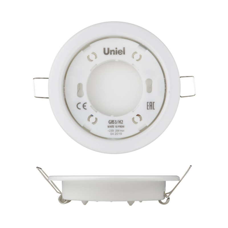 Встраиваемый светильник (UL-00005051) Uniel GX53/H2 White 10 Prom Встраиваемый светильник (UL-00005051) Uniel GX53/H2 White 10 Prom