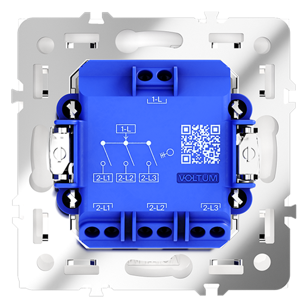 Выключатель трехклавишный Voltum S70 VLS030101 (белый глянцевый)