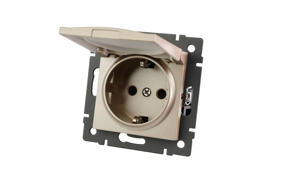 Механизм розетки влагозащищённый Arlight SCT-MCP-PL-GD-V (250V, 16A) 049837