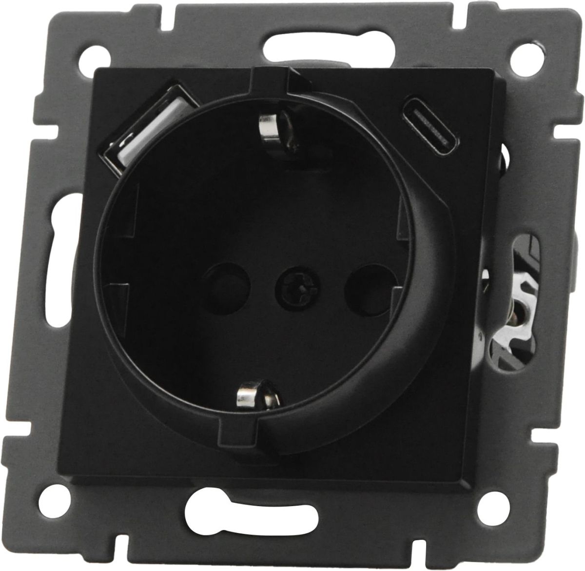 Механизм розетки с USB зарядкой Arlight SCT-MUAC-PL-BK-V (250V, 16A) 049830