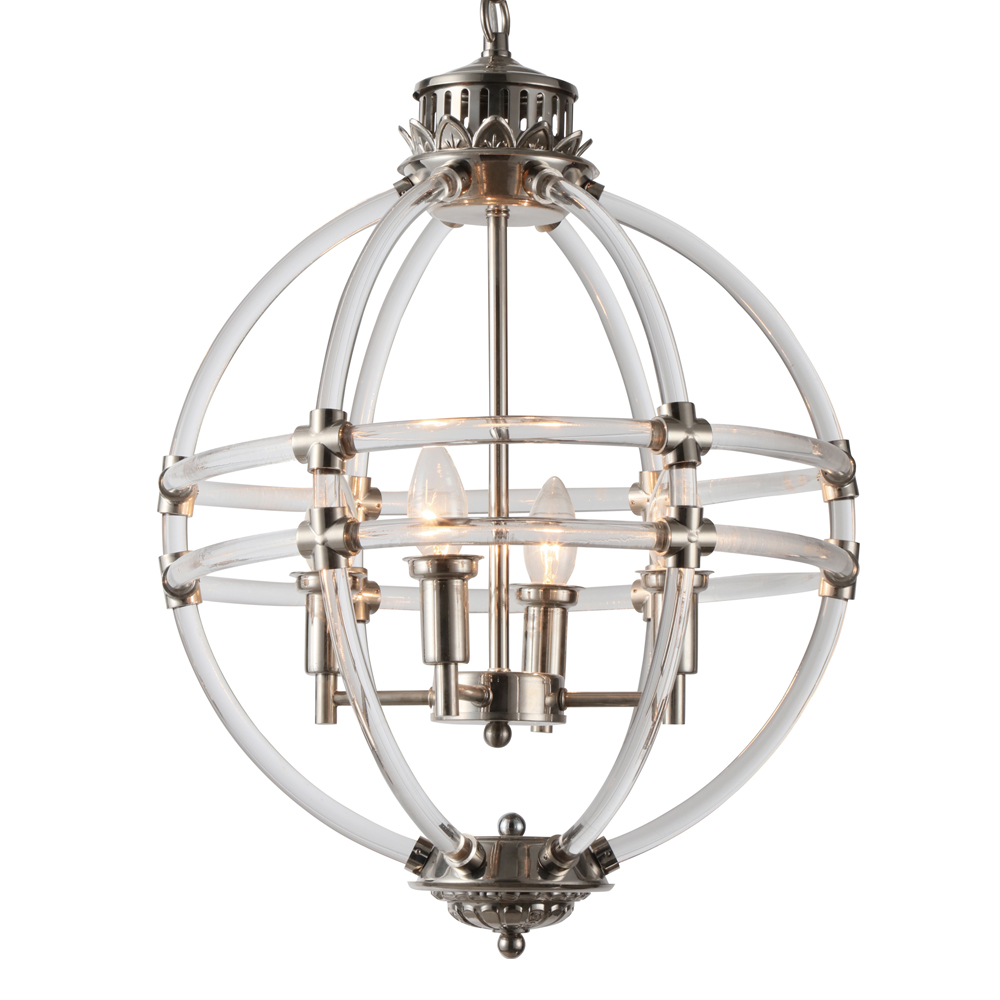 Подвесная люстра Delight Collection Impero KM0766P-4 nickel Подвесная люстра Delight Collection Impero KM0766P-4 nickel