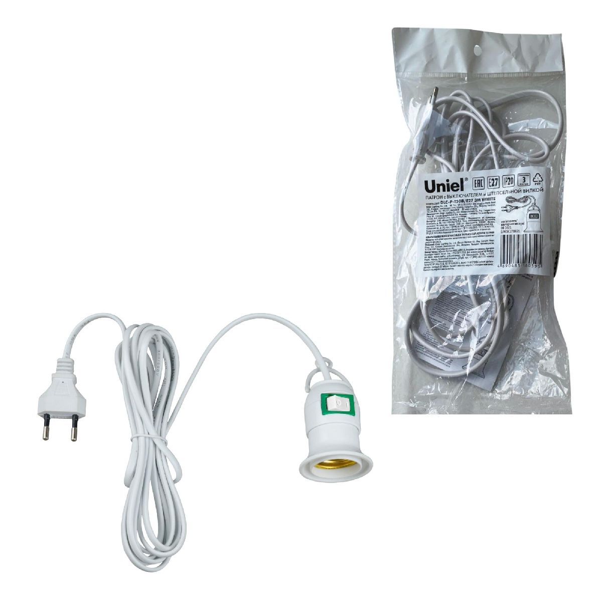Патрон Uniel DLC-P-T50B/E27 3M WHITE UL-00009249 Патрон Uniel DLC-P-T50B/E27 3M WHITE UL-00009249