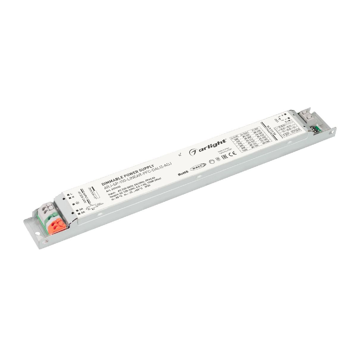 Блок питания Arlight ARJ-SP-150-LINEAR-PFC-DALI2-ADJ (150W, 120-330V, 0.5-1.0A, IP20) 039603 Блок питания Arlight ARJ-SP-150-LINEAR-PFC-DALI2-ADJ (150W, 120-330V, 0.5-1.0A, IP20) 039603