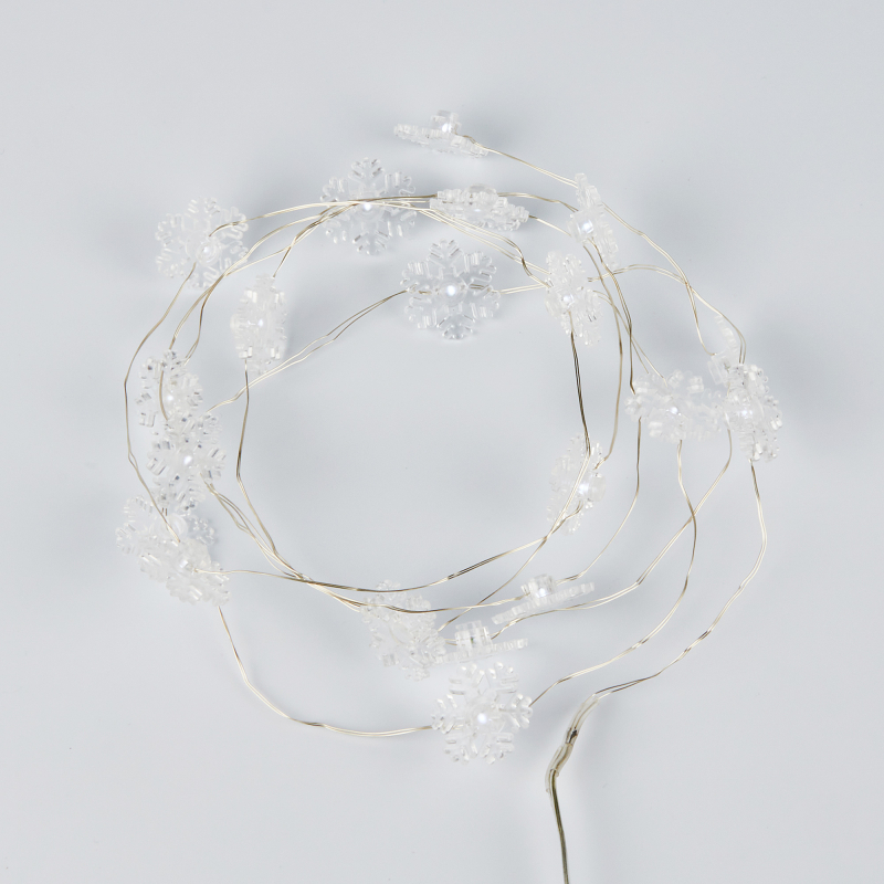 Гирлянда Uniel ULD-S1900-020/STB/2AA WHITE IP20 SNOWFLAKES MINI