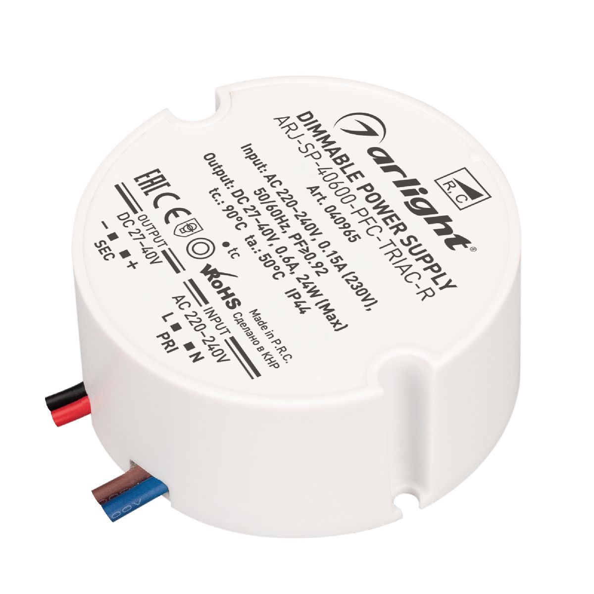 Блок питания Arlight ARJ-SP-40600-PFC-TRIAC-R (24W, 27-40V, 600mA) 040965 Блок питания Arlight ARJ-SP-40600-PFC-TRIAC-R (24W, 27-40V, 600mA) 040965