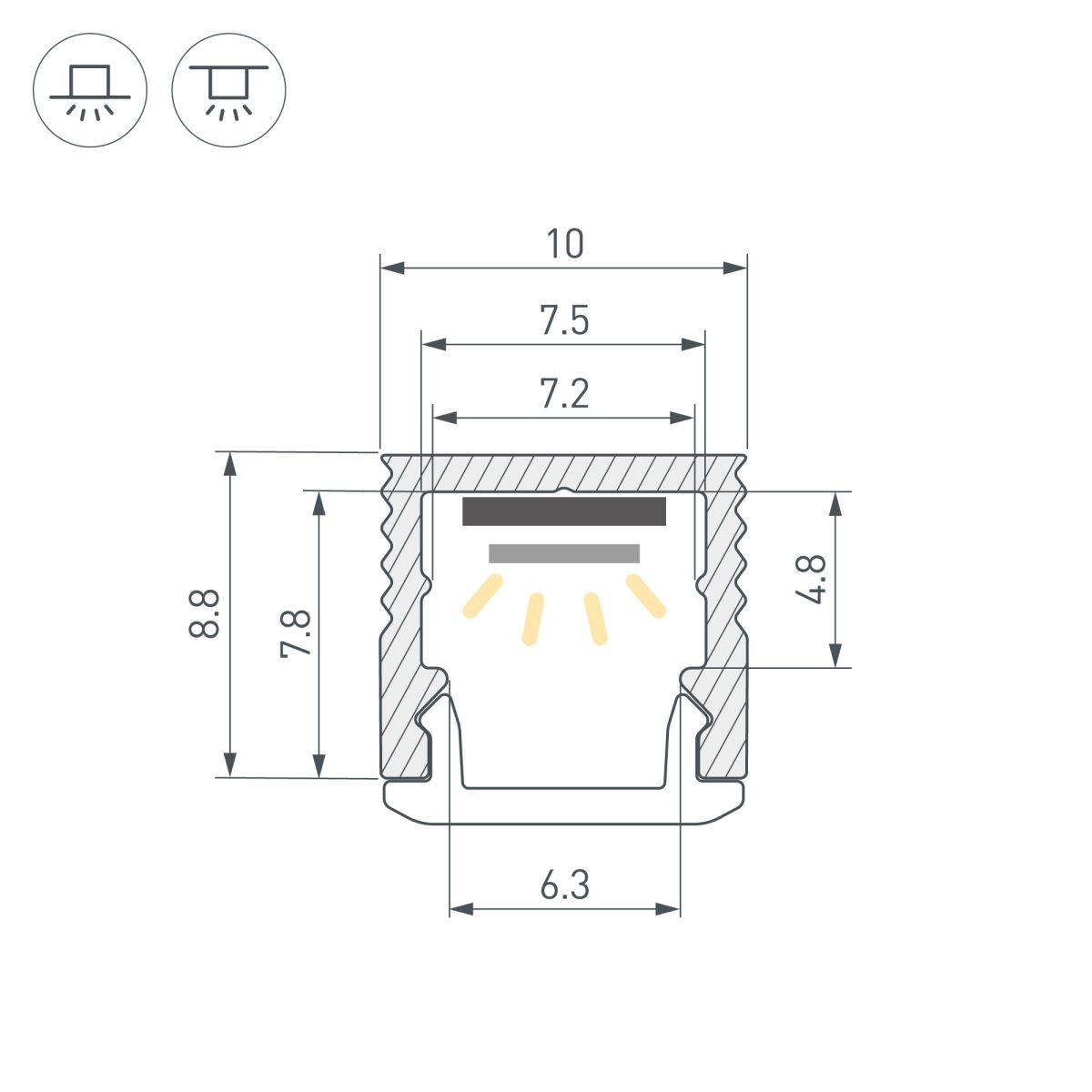 Профиль Arlight SL-MINI-10-3000 BLACK (Алюминий) 064316