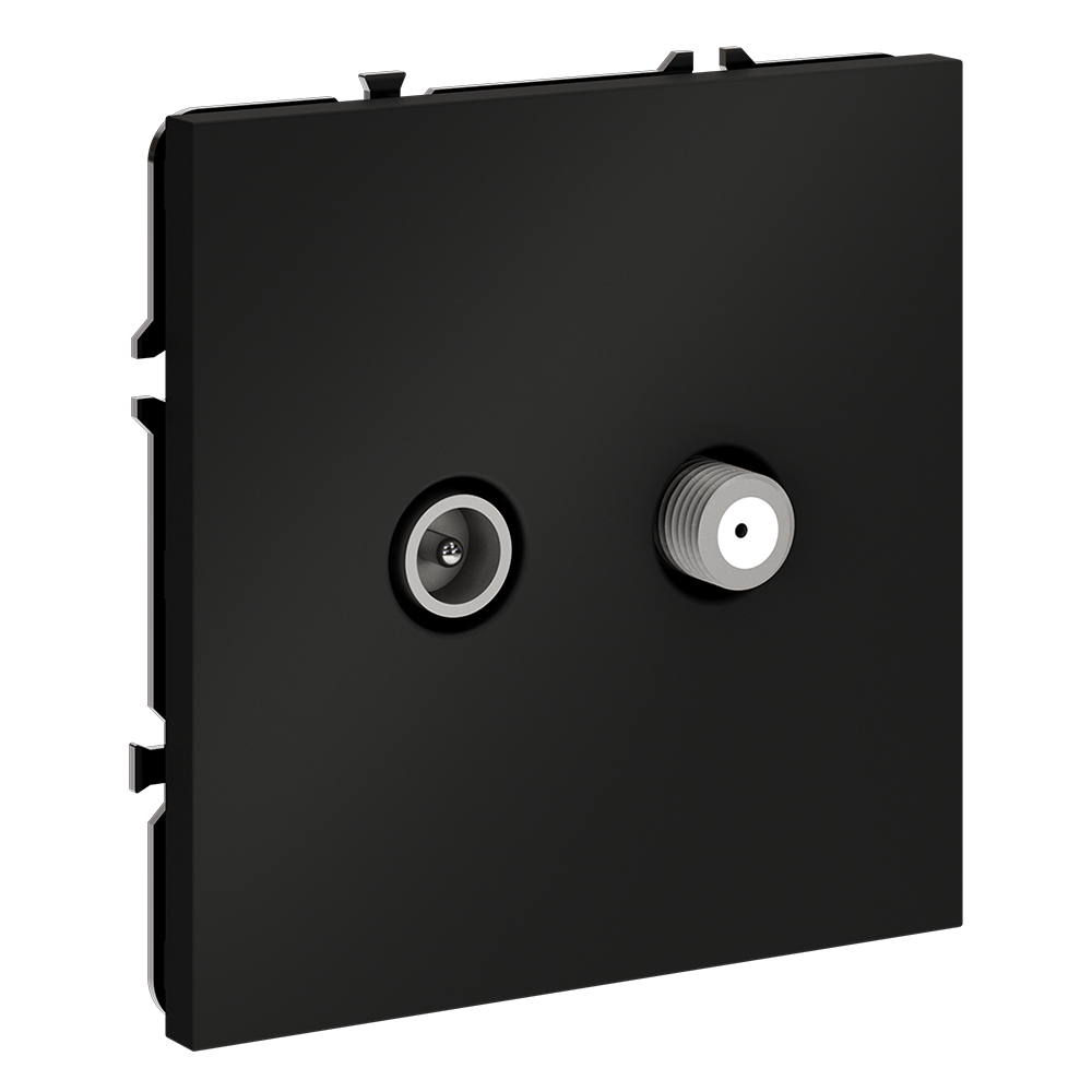 Розетка телевизионная Voltum S70 VLS060408 (черный матовый)