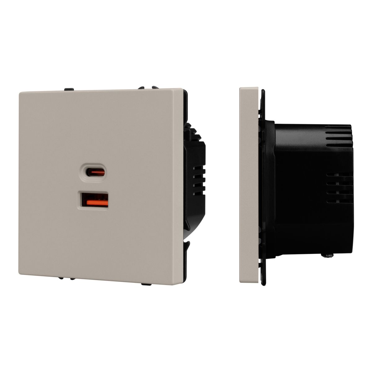 USB Розетка тип A+C софт-тач кашемир Arlight SCT-MUAC-SFPL-FC-CA (65W, QC3) 059446(1)