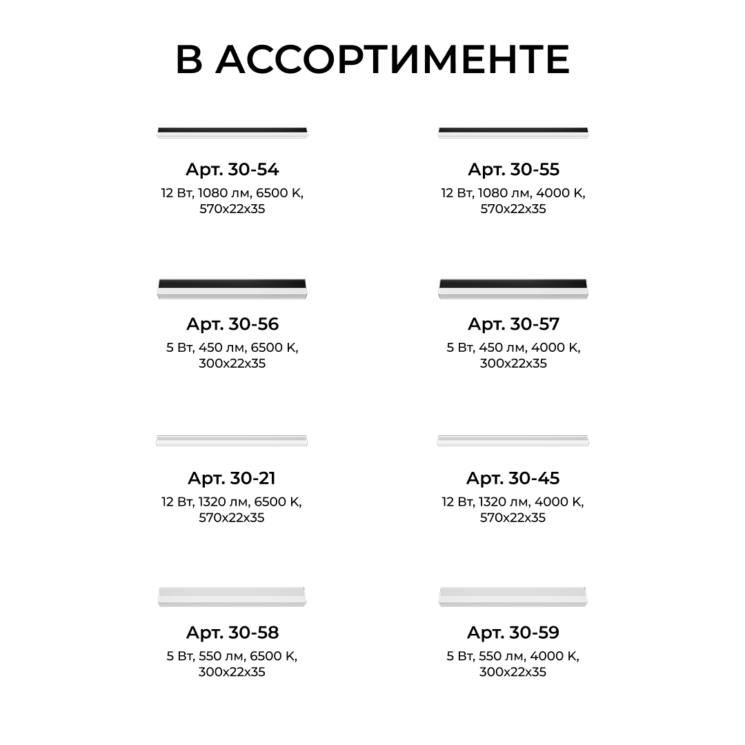Линейный накладной светильник Apeyron 30-57