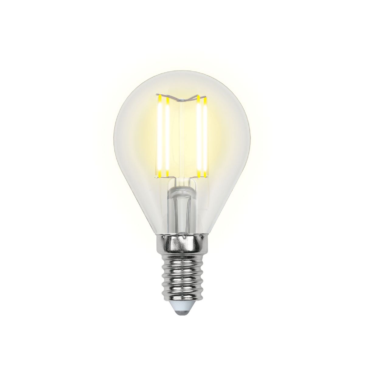 Лампа светодиодная (UL-00000197) Uniel E14 6W прозрачная LED-G45-6W/WW/E14/CL PLS02WH