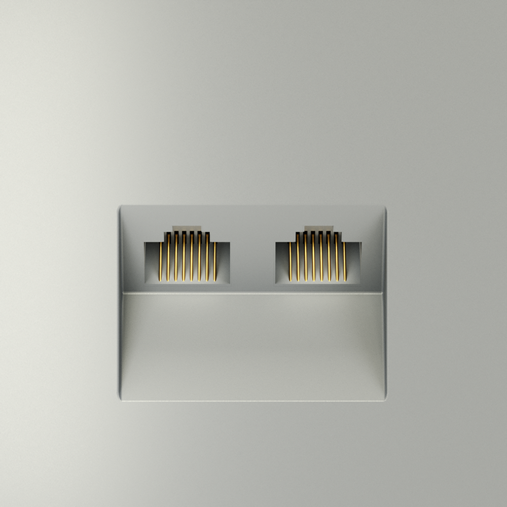 Розетка компьютерная двойная Voltum S70 VLS060205 (сталь)