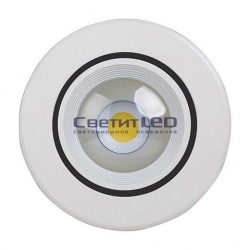 Светильник LED встраиваемый, круг, белый, 10W, 220V, холодный 6500К, 780Lm, поворотный, HL693L