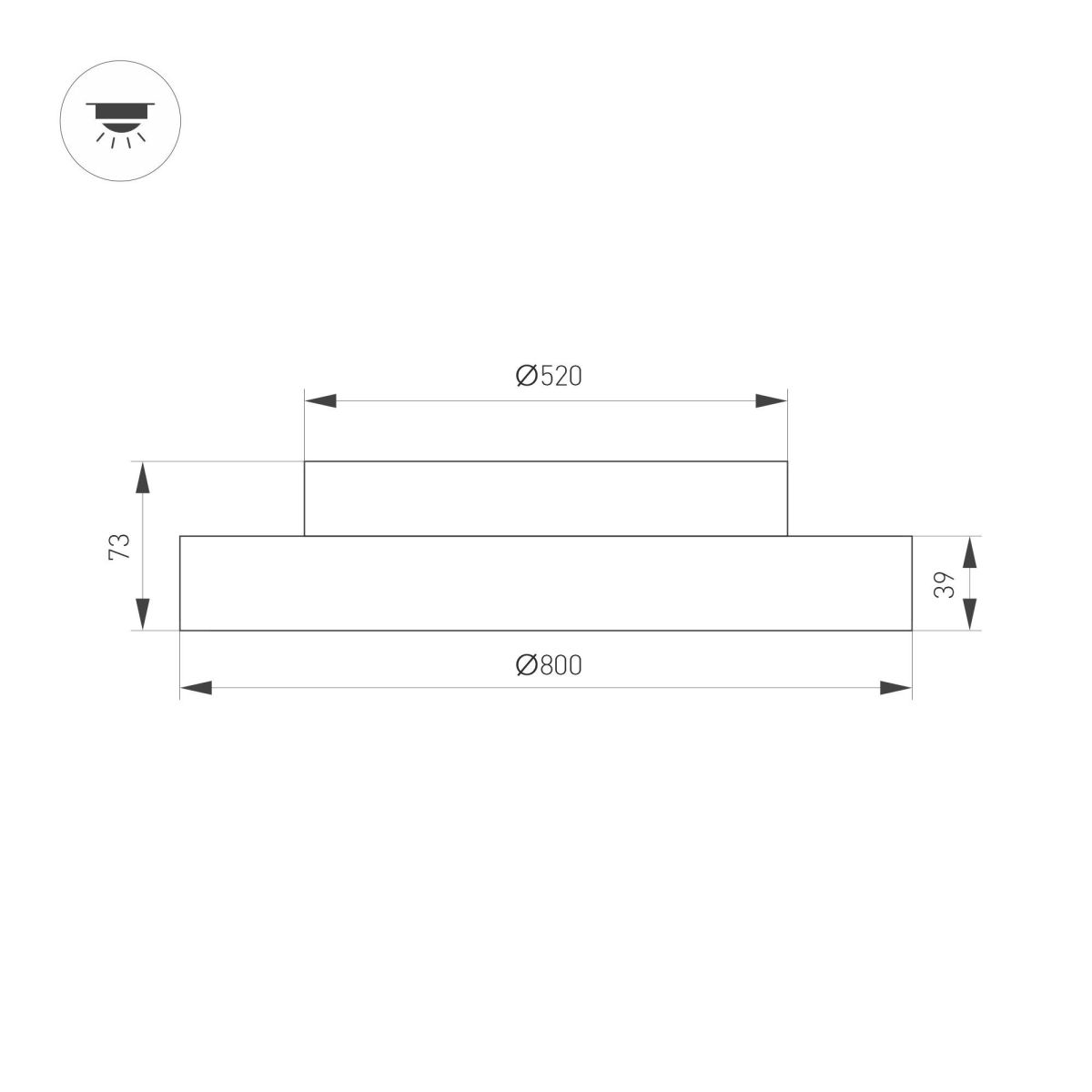 Потолочная люстра Arlight SP-ESTELY-R800-60W Warm3000 (WH, 80 deg, 230V, TRIAC) 055588