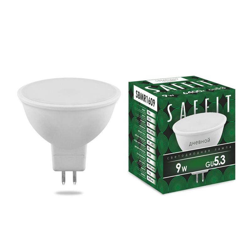 Лампа светодиодная Saffit SBMR1609 MR16 GU5.3 9W 6400K 55086 Лампа светодиодная Saffit SBMR1609 MR16 GU5.3 9W 6400K 55086