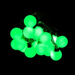 Гирлянда "шарики", 5м, зеленый, провод черный, 50LED, 220V, IP44