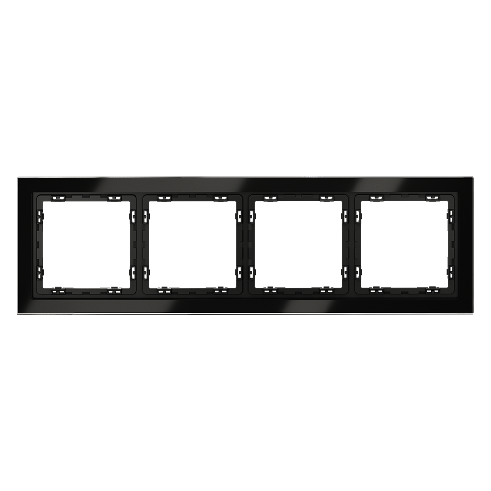 Рамка на 4 поста Voltum S70 VLS110408 (черный,стекло)