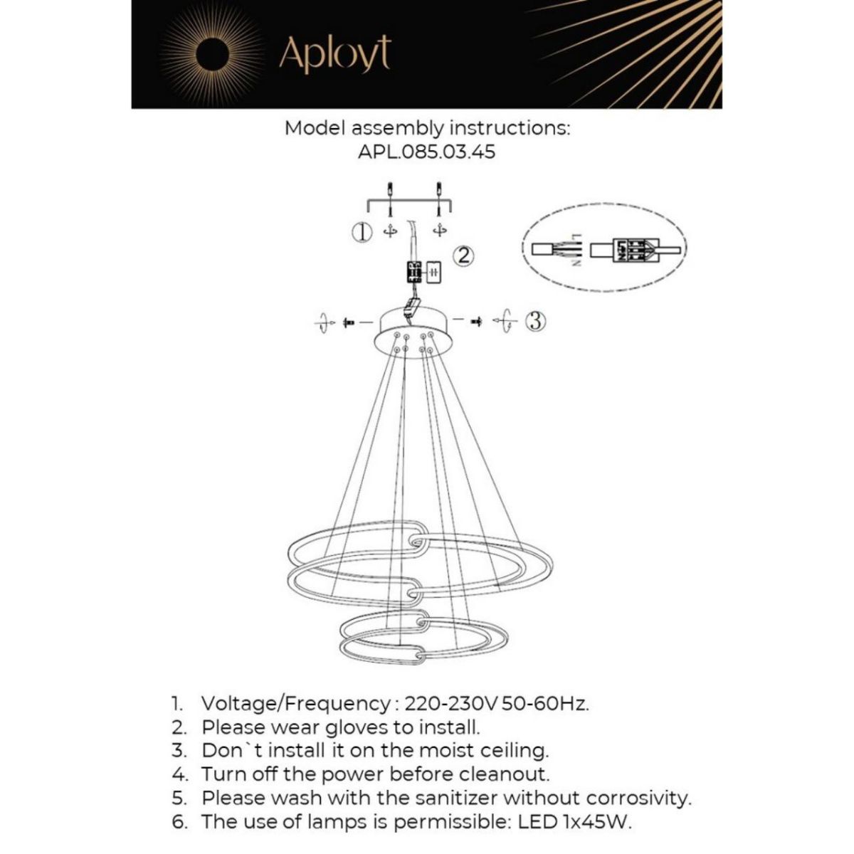 Подвесная люстра Aployt Barb APL.085.03.45