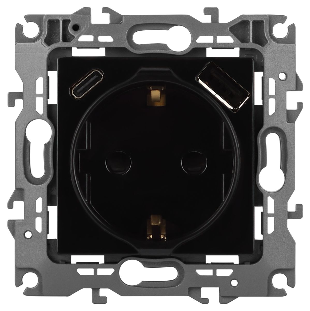 Розетка со шторками с USB type-A+C Эра 12-4108-06 Б0067746