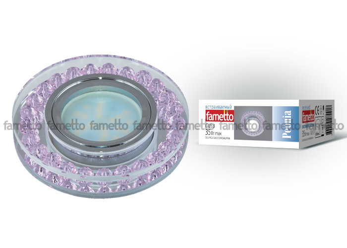 Встраиваемый светильник Fametto Peonia DLS-P102 GU5.3 CHROME/PINK Встраиваемый светильник Fametto Peonia DLS-P102 GU5.3 CHROME/PINK