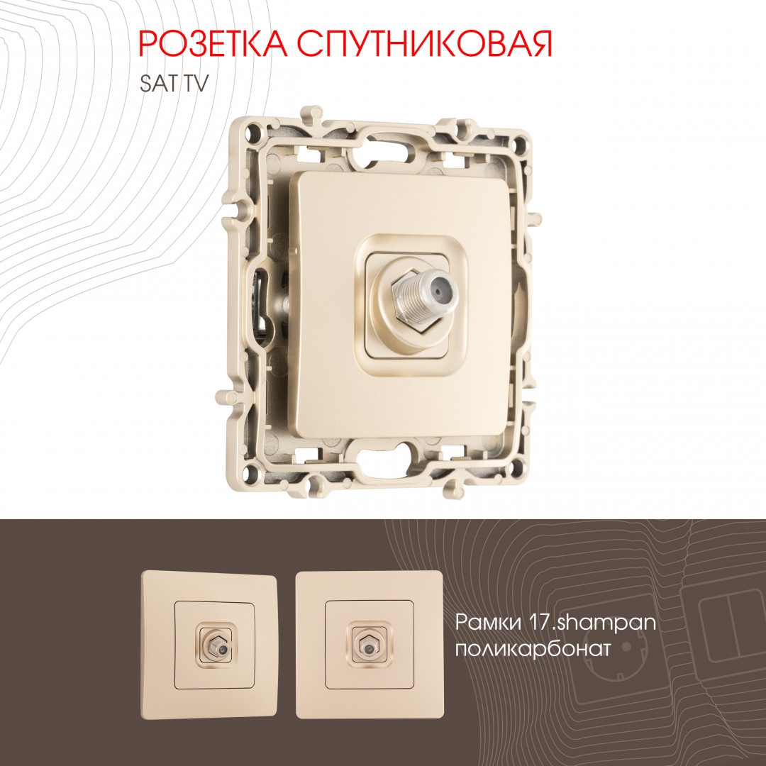 Розетка спутниковая SAT TV Arte Milano 217.42-1.shampan Розетка спутниковая SAT TV Arte Milano 217.42-1.shampan