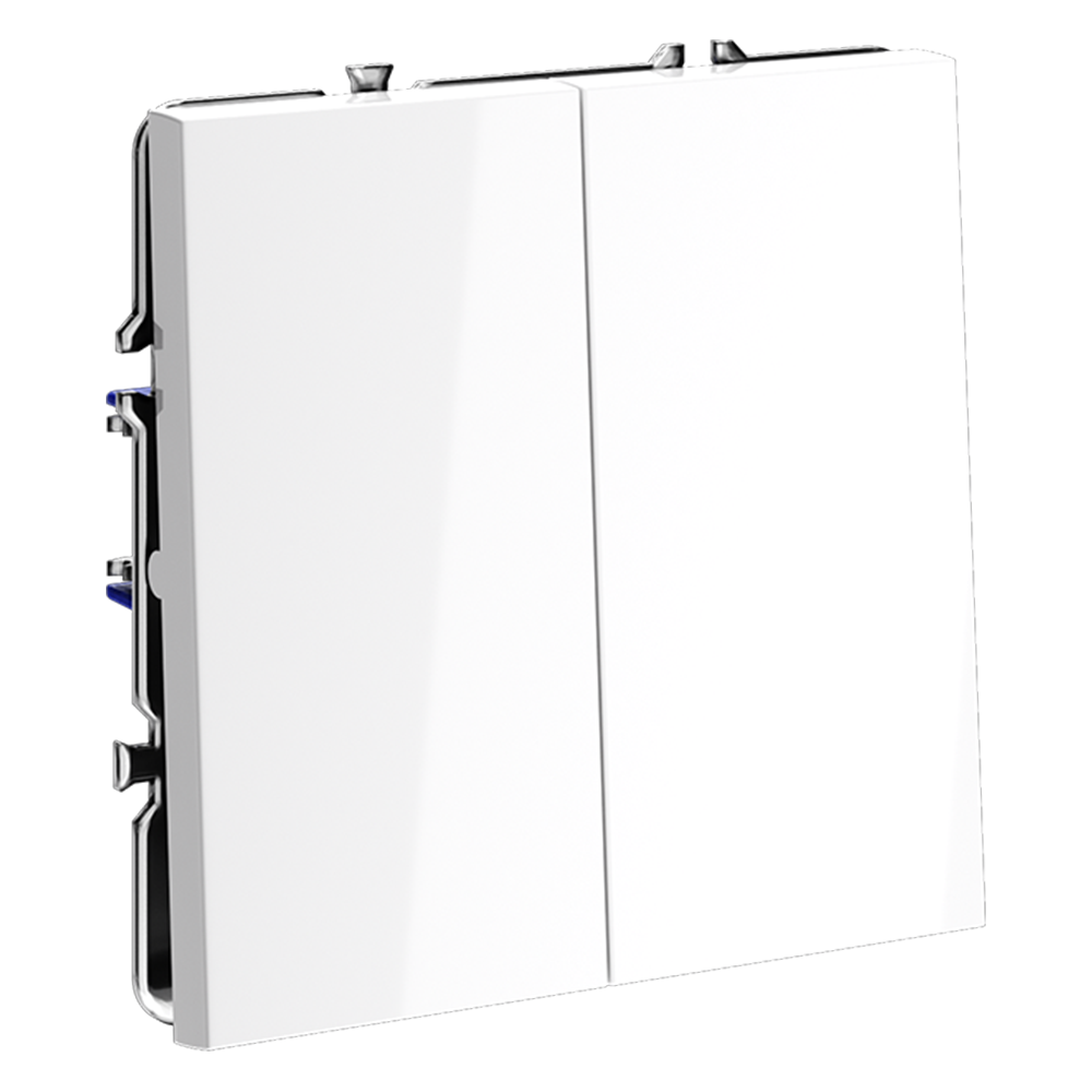 Выключатель двухклавишный Voltum S70 VLS020101 (белый глянцевый)