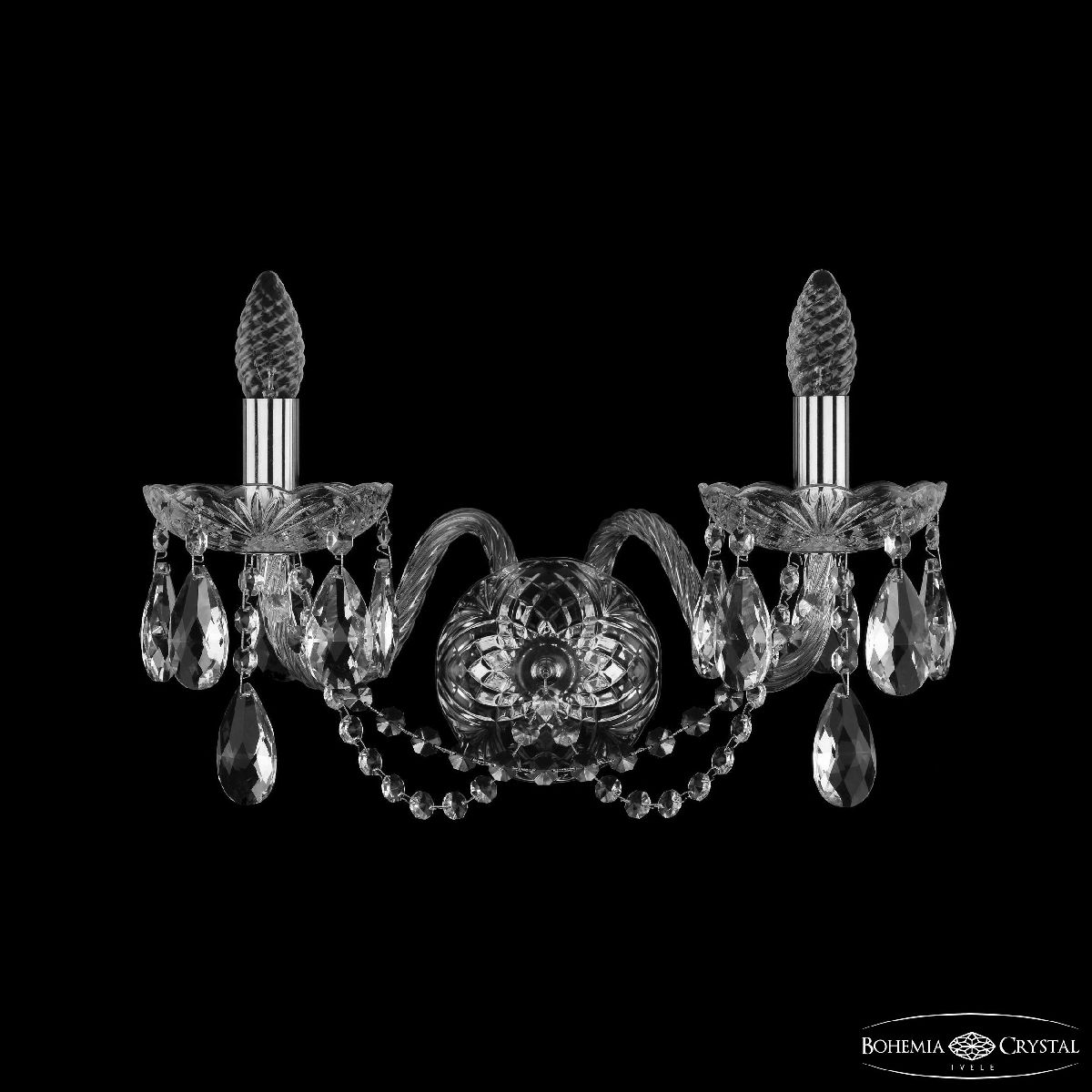 Бра Bohemia Ivele Crystal 1402B/2/195/XL Ni Бра Bohemia Ivele Crystal 1402B/2/195/XL Ni