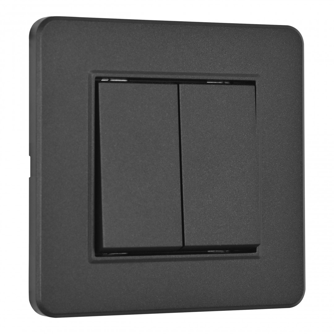 Выключатель двухклавишный Arte Milano SET16-1-30-2 black