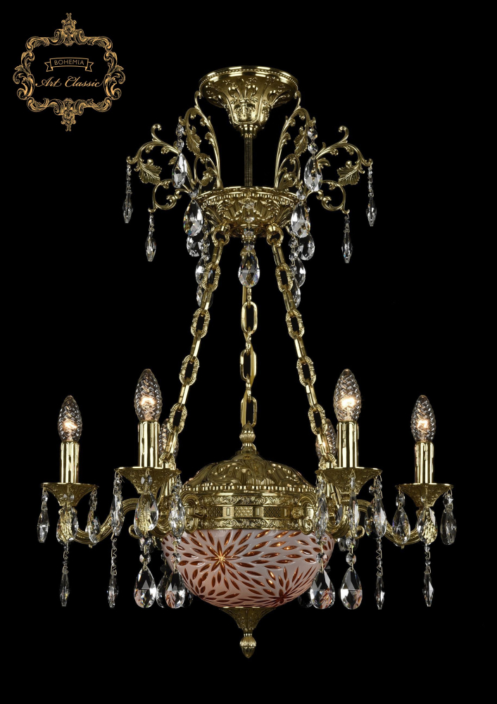 Подвесная люстра Art Classic 31.51.6.CK125SP.250SP.G.Sp.Amber.White.1A