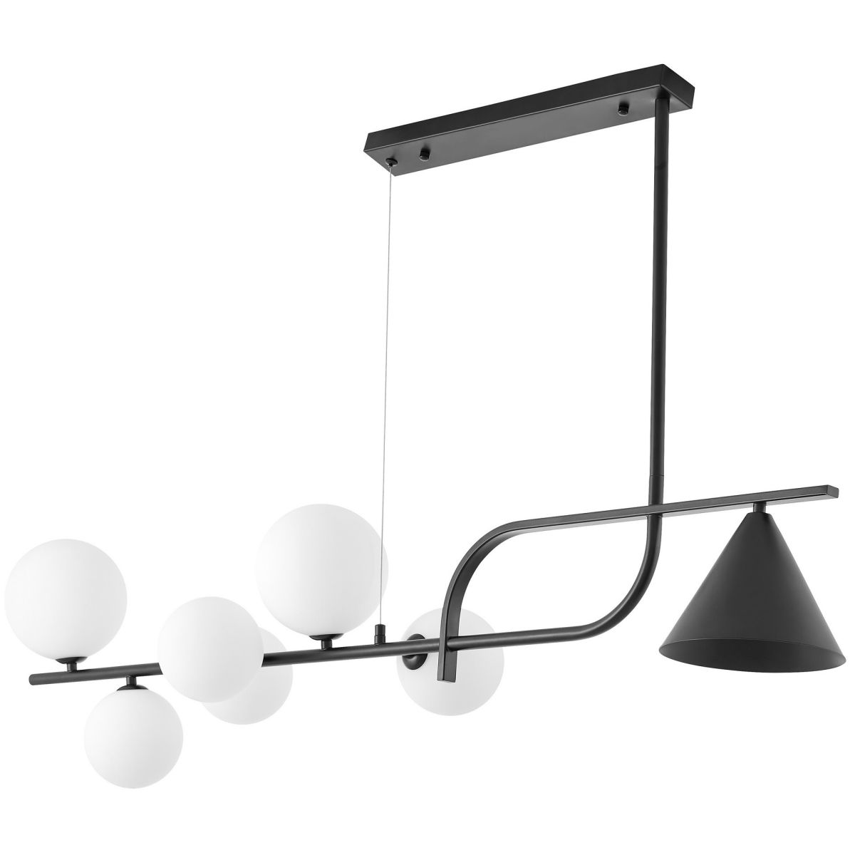 Подвесная люстра Lumina Deco LDP 7036-7 BK+WT Подвесная люстра Lumina Deco LDP 7036-7 BK+WT