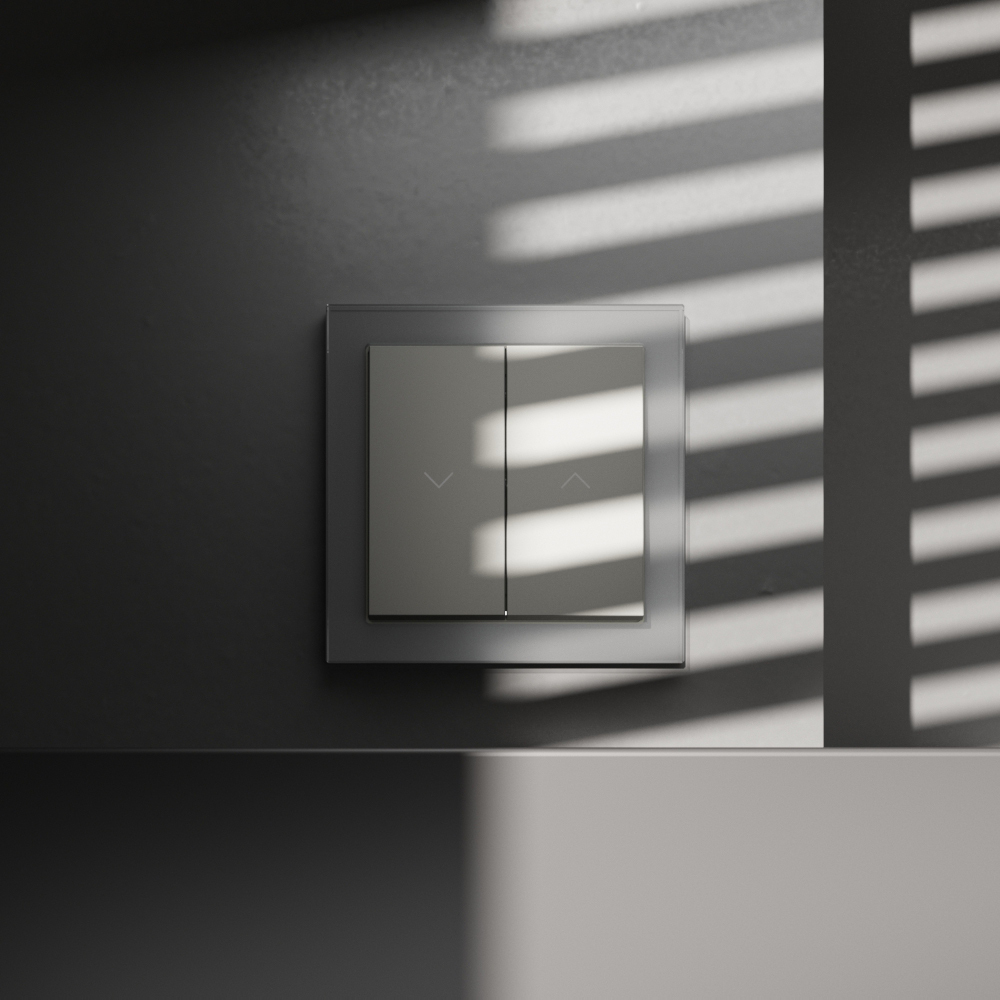 Выключатель встраиваемый Voltum S70 для жалюзи 10А, (сталь) VLS020705