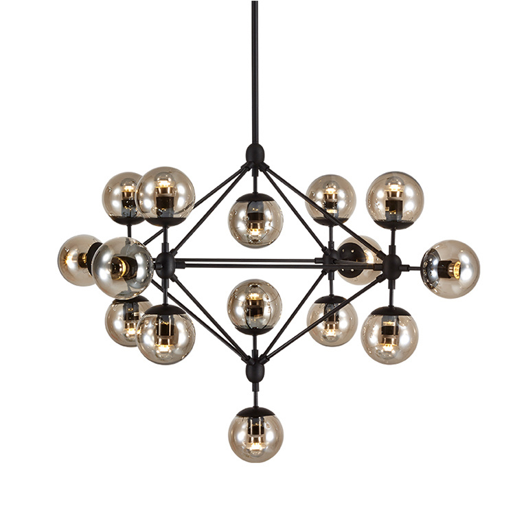 Люстра на штанге Delight Collection Modo 8916P/15 black/cognac Люстра на штанге Delight Collection Modo 8916P/15 black/cognac