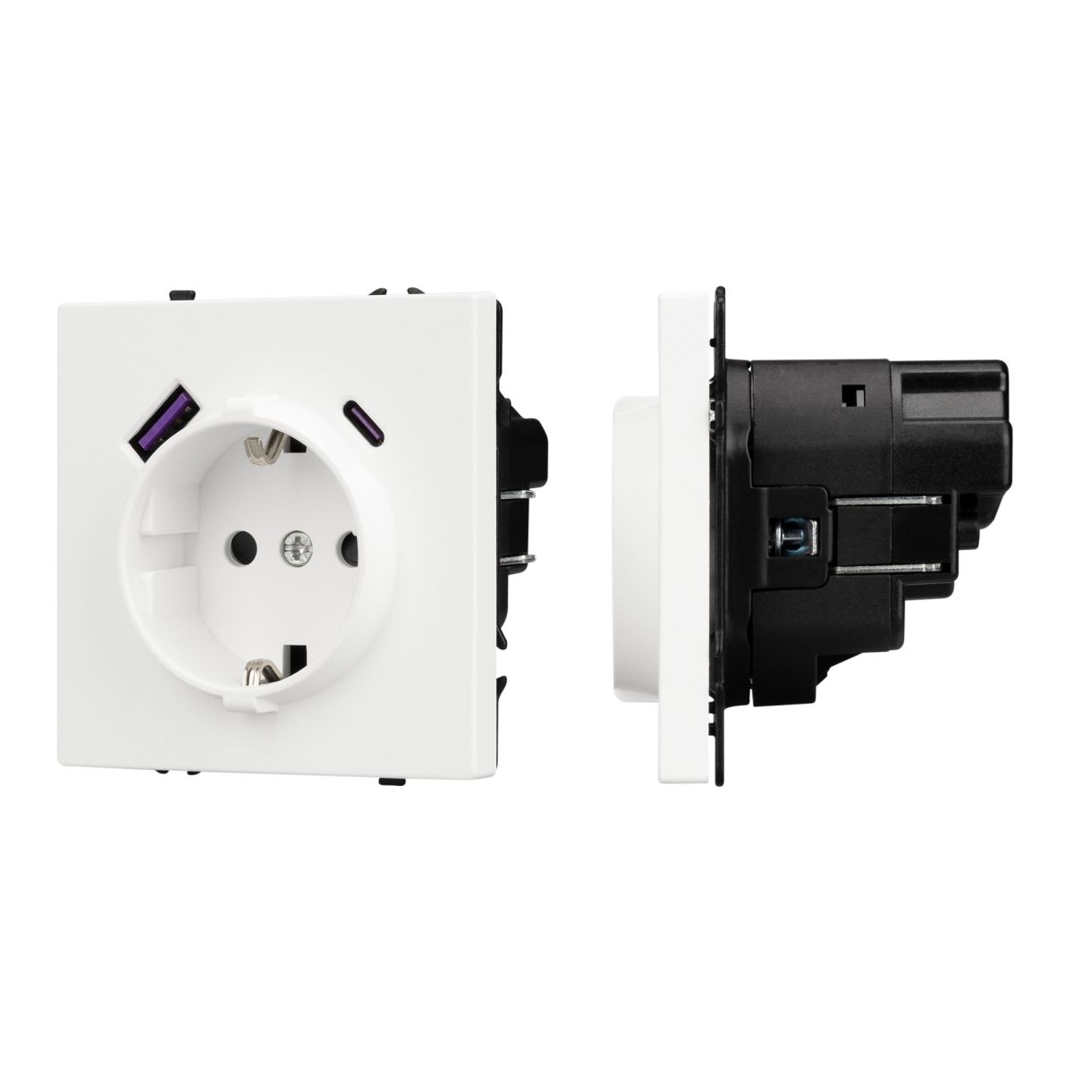 Розетка зк со шторками с USB тип А+С софт-тач белый кварц Arlight SCT-MUAC-SFPL-WH (250V, 16A) 054284(1)
