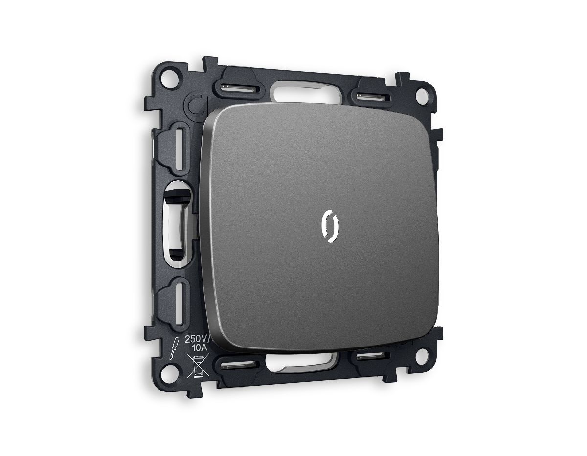 Комплект механизма 1-кл проходного выключателя с подсветкой Ambrella Volt Omega MO652035