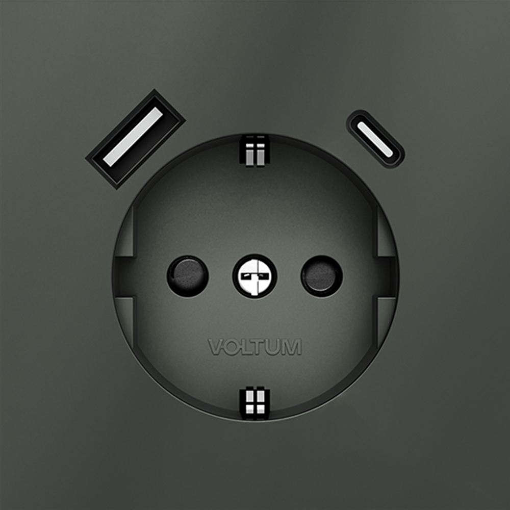 Розетка с USB, A+C Voltum S70 VLS040506 (титан)