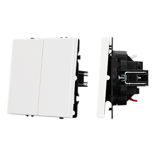 Механизм выключателя двухклавишный перекрёстный Arlight SWT-NOBE-MKX2-SFPL-WH (230V, 10A) (Белый кварц) 061795