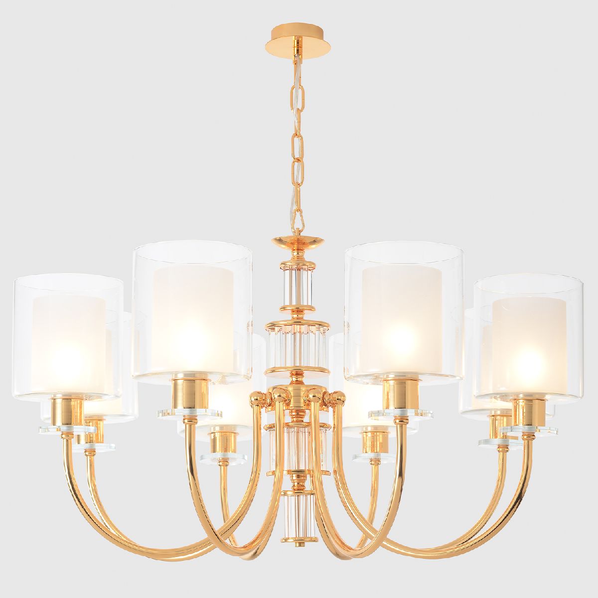 Подвесная люстра Crystal Lux ELENA SP8 GOLD Подвесная люстра Crystal Lux ELENA SP8 GOLD