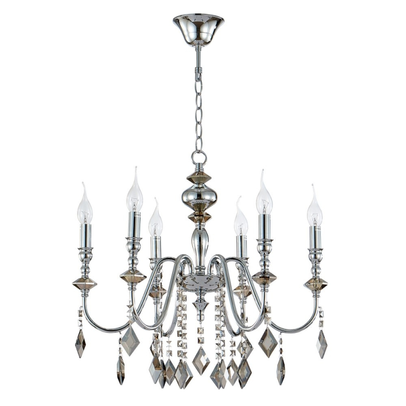 Подвесная люстра Crystal Lux MERCEDES SP6 CHROME/SMOKE Подвесная люстра Crystal Lux MERCEDES SP6 CHROME/SMOKE