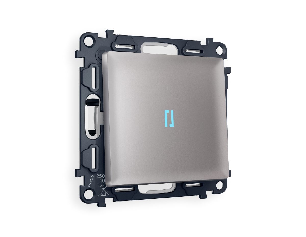 Комплект механизма 1-кл проходного выключателя с подсветкой Ambrella Volt Alfa MA502040