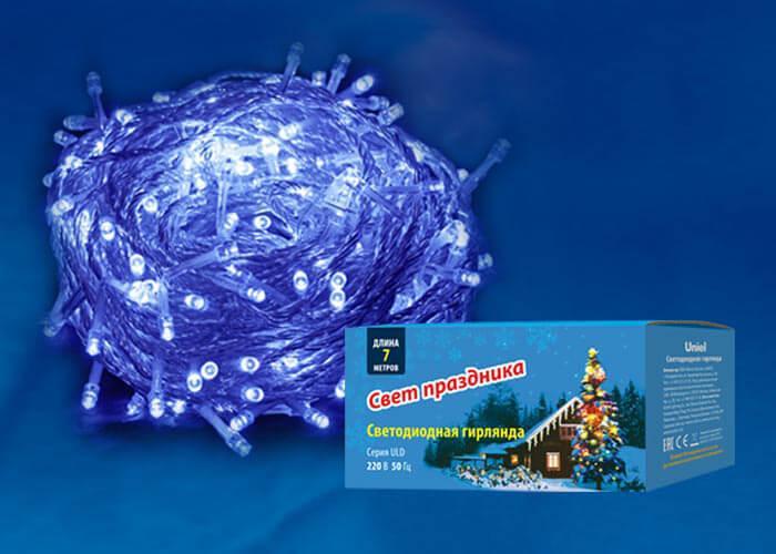Светодиодная гирлянда (UL-00005254) Uniel 220V синий ULD-S0700-060/DTA Blue IP20