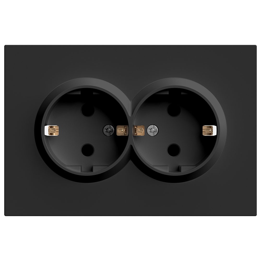 Розетка 2-местная с защитной шторкой Stekker RST16-5114-05 Эмили 49856