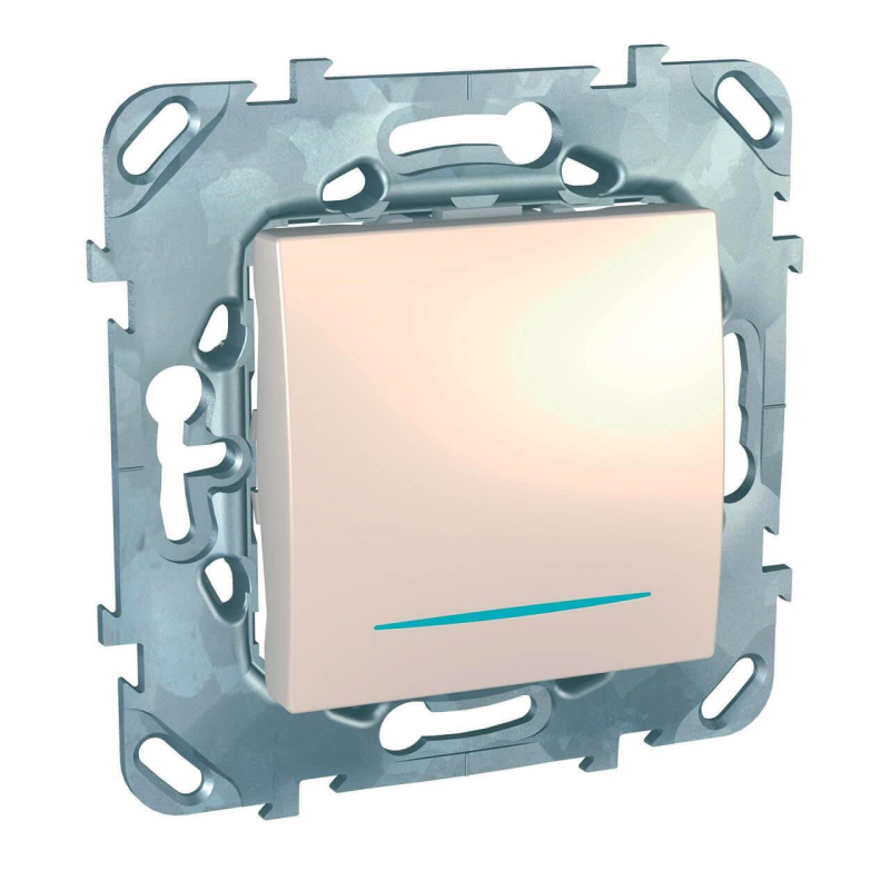 Выключатель одноклавишный кнопочный с подсветкой Schneider Electric Unica MGU5.206.25NZD