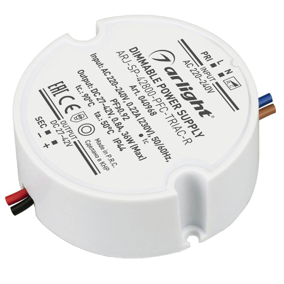 Блок питания Arlight ARJ-SP-42800-PFC-TRIAC-R (36W, 27-42V, 800mA) 040968 Блок питания Arlight ARJ-SP-42800-PFC-TRIAC-R (36W, 27-42V, 800mA) 040968