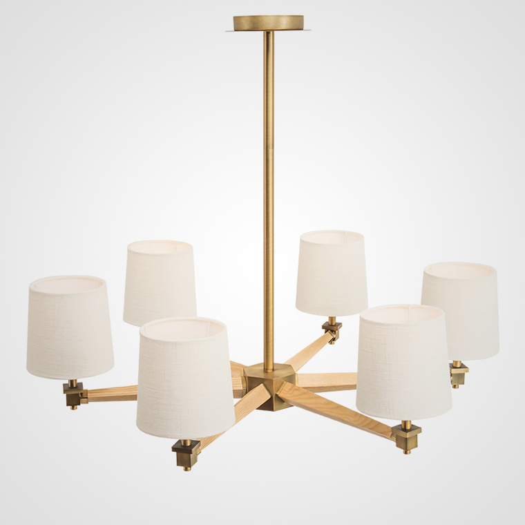 Люстра на штанге ImperiumLoft Stavra Jorgenson White/Light Wood 203575-26 Люстра на штанге ImperiumLoft Stavra Jorgenson White/Light Wood 203575-26